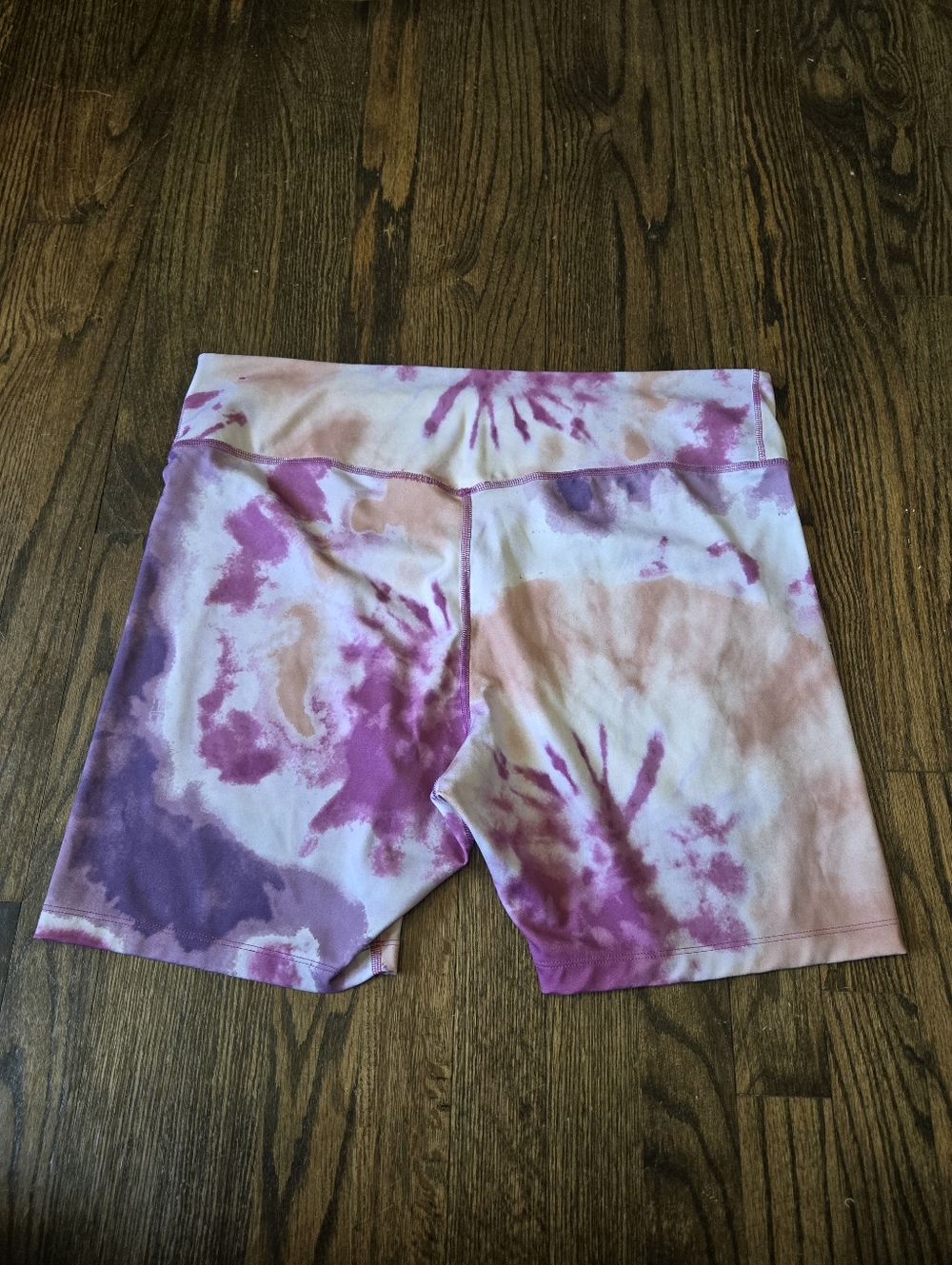 Nike Women's Tie-Dye Bike Shorts - Pink, Purple & Peach - Picture 2 of 5